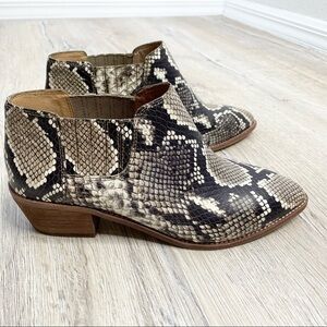 Madewell Sonia Chelsea Boot Snake Embossed Leather  Sz 7.5 NWOT